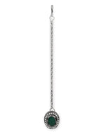Silver-Plated Green Kundan Stone-Studded Maang Tikka - Ruby Raang - Distacart