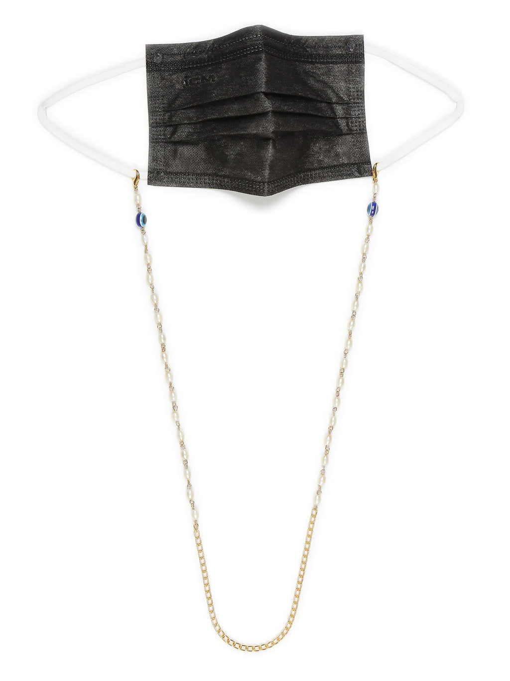 Gold-Toned Embellished Mask Chain - Ruby Raang - Distacart