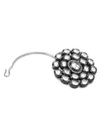 Silver-Plated White Kundan-Studded Maang Tikka - Ruby Raang - Distacart