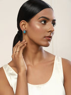 Blue Circular Studs Earrings - Ruby Raang - Distacart