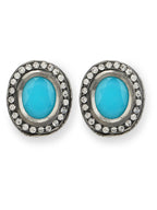 Blue Circular Studs Earrings - Ruby Raang - Distacart