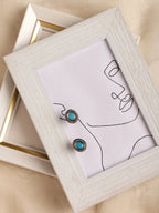 Blue Circular Studs Earrings - Ruby Raang - Distacart