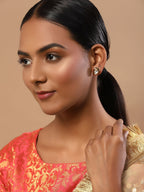 Red Circular Studs Earrings - Ruby Raang - Distacart