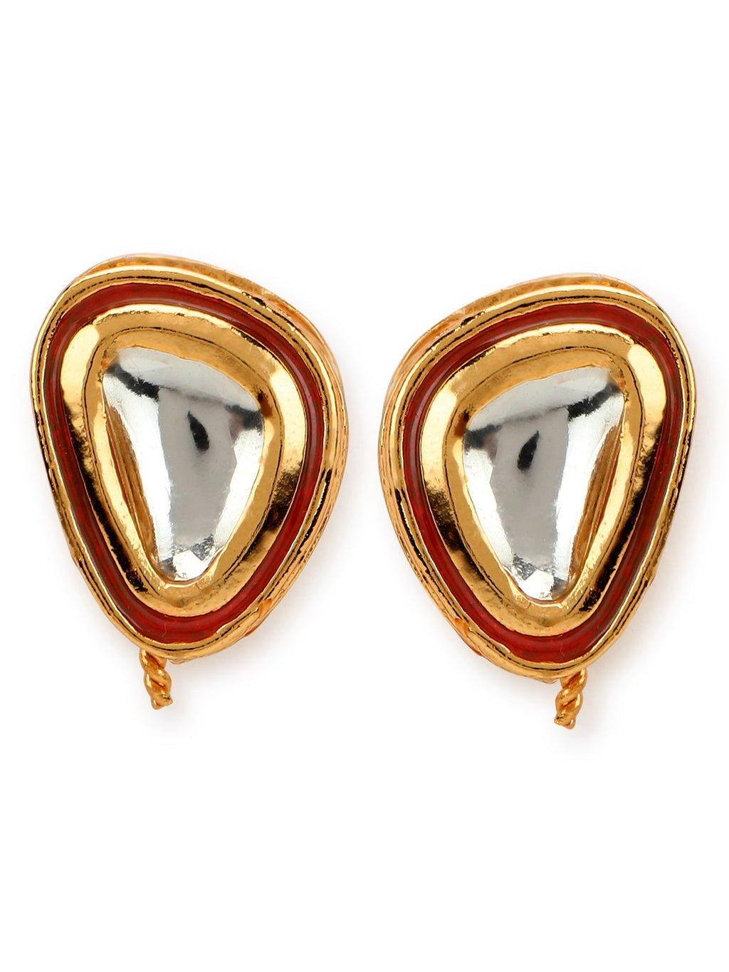 Red Circular Studs Earrings - Ruby Raang - Distacart