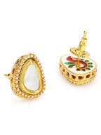 Gold-Plated Triangular Studs Earrings - Ruby Raang - Distacart