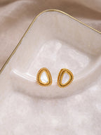 Gold-Plated Triangular Studs Earrings - Ruby Raang - Distacart