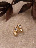Gold-Toned Circular Studs Earrings - Ruby Raang - Distacart