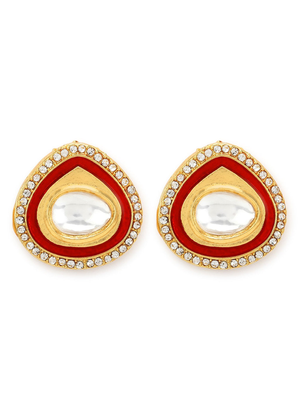 Red Circular Hoop Earrings - Ruby Raang - Distacart