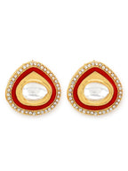 Red Circular Hoop Earrings - Ruby Raang - Distacart