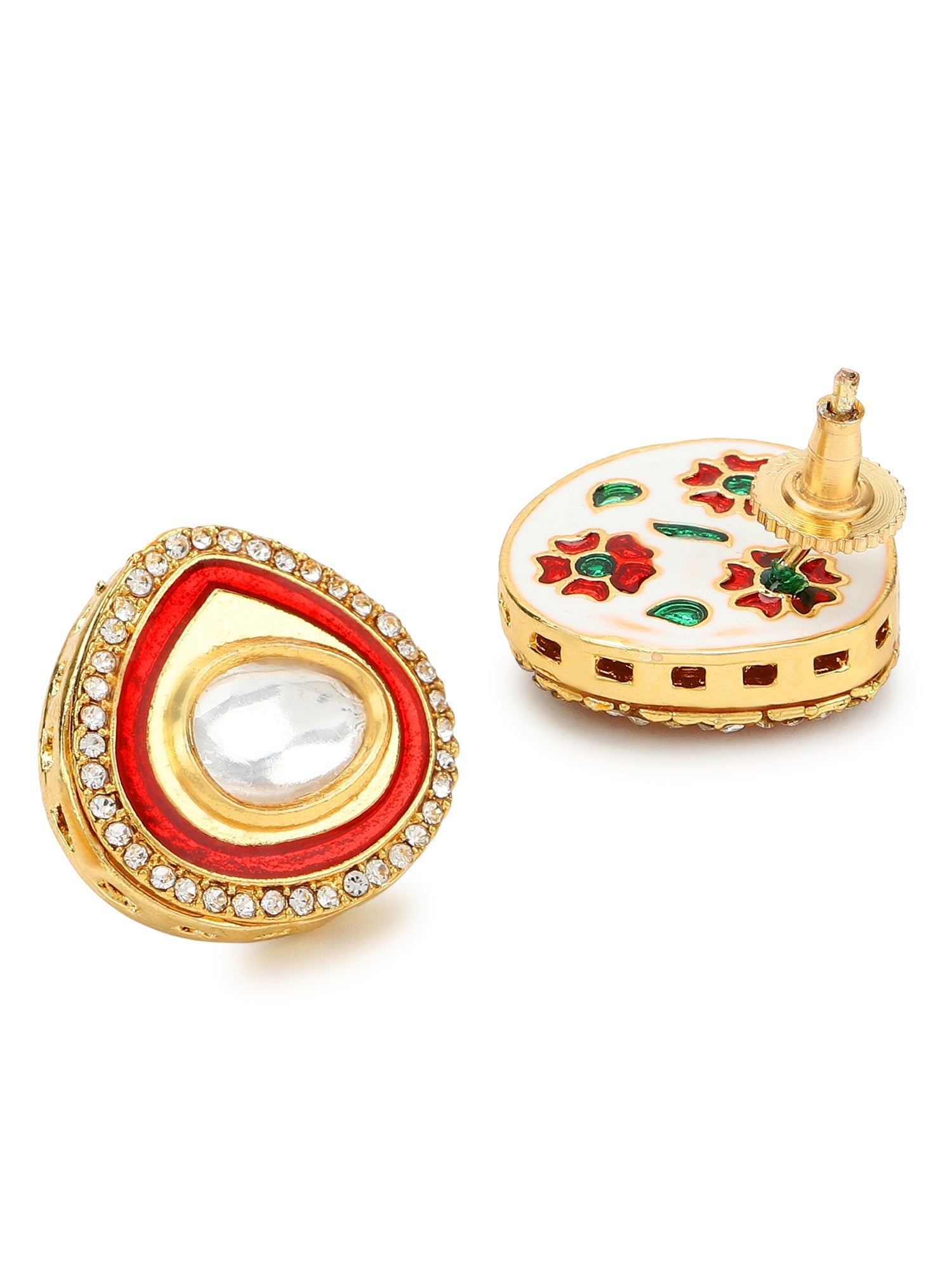 Red Circular Hoop Earrings - Ruby Raang - Distacart