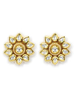 Gold-Toned Circular Studs Earrings - Ruby Raang - Distacart