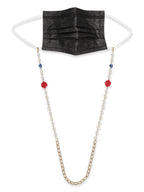 White Embellsihed Mask Chain - Ruby Raang - Distacart