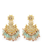 Gold-Plated Classic Kundan Studded Chandbalis Earrings - Ruby Raang - Distacart