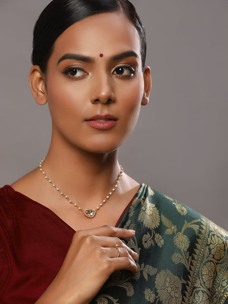 Gold-Polished White Brass Chain - Ruby Raang