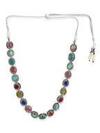 Multicoloured Brass Silver-Plated Handcrafted Necklace - Ruby Raang - Distacart