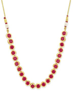 Pink Brass Gold-Plated Necklace - Ruby Raang - Distacart