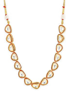 Women's Gold-Plated Kundan Studded Necklace - Ruby Raang - Distacart