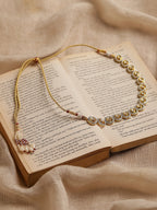 Women's Gold-Plated Kundan Studded Necklace - Ruby Raang - Distacart