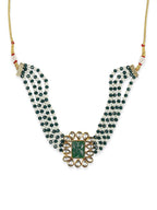 Gold-Plated Green Choker Necklace - Ruby Raang - Distacart