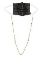 Gold Plated Multicolored Beaded Mask Chain - Ruby Raang - Distacart