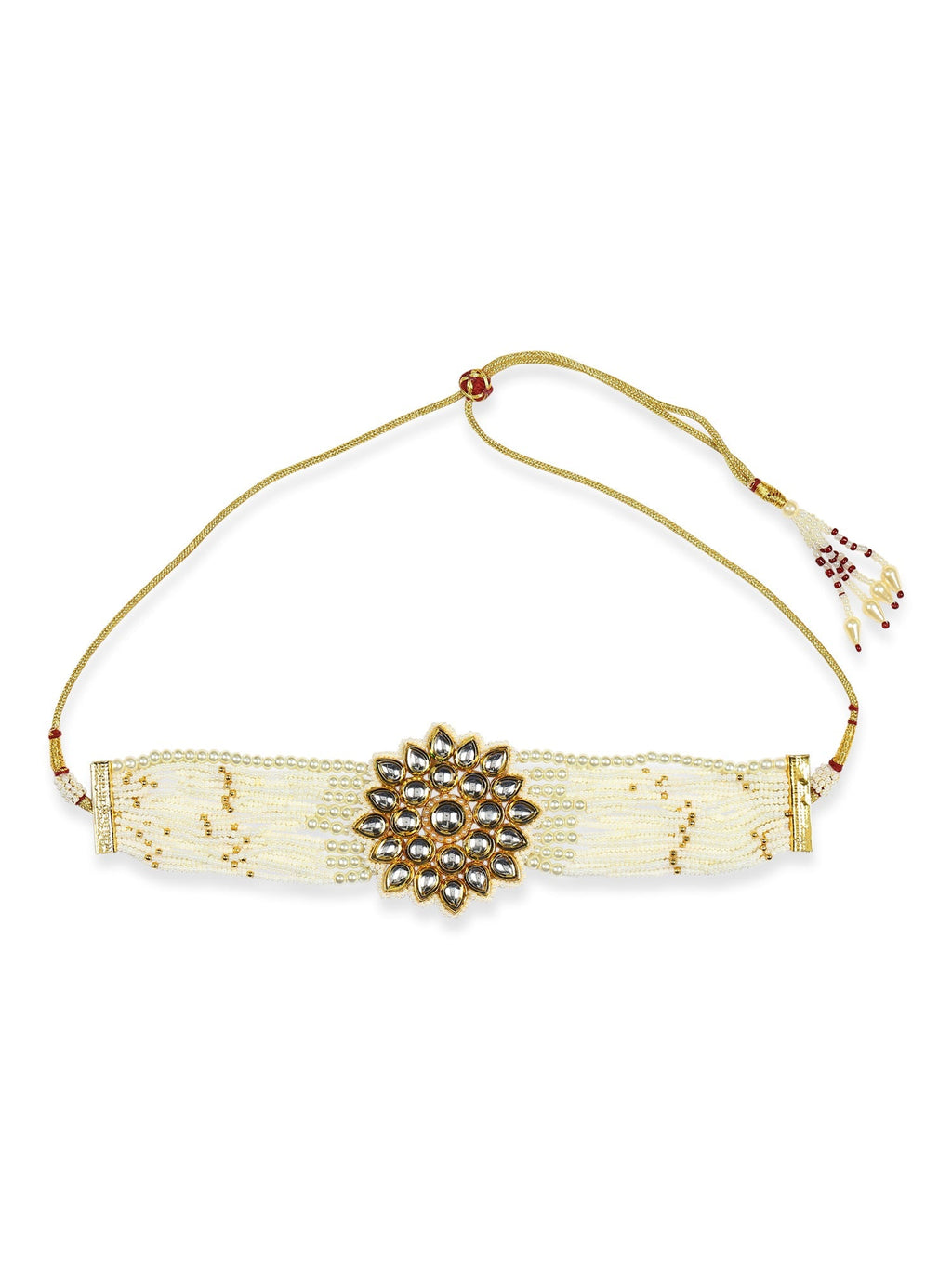 Gold-Toned Gold-Toned Brass Gold-Plated Handcrafted Necklace - Ruby Raang - Distacart