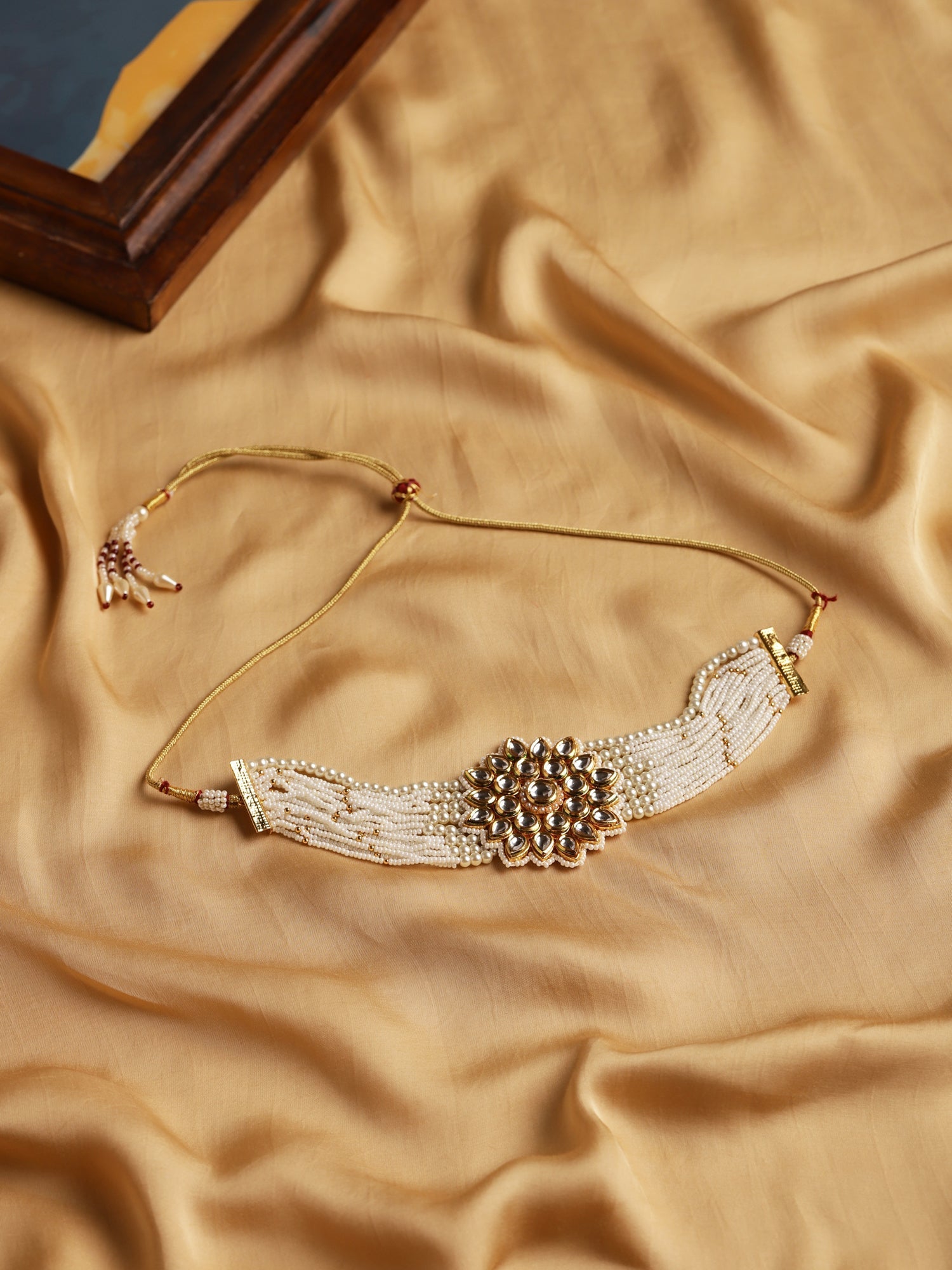 Gold-Toned Gold-Toned Brass Gold-Plated Handcrafted Necklace - Ruby Raang - Distacart