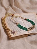 Gold-Plated Green Layered Necklace - Ruby Raang - Distacart