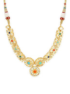 Gold-Plated White Studded Necklace - Ruby Raang - Distacart