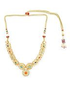 Gold-Plated White Studded Necklace - Ruby Raang - Distacart