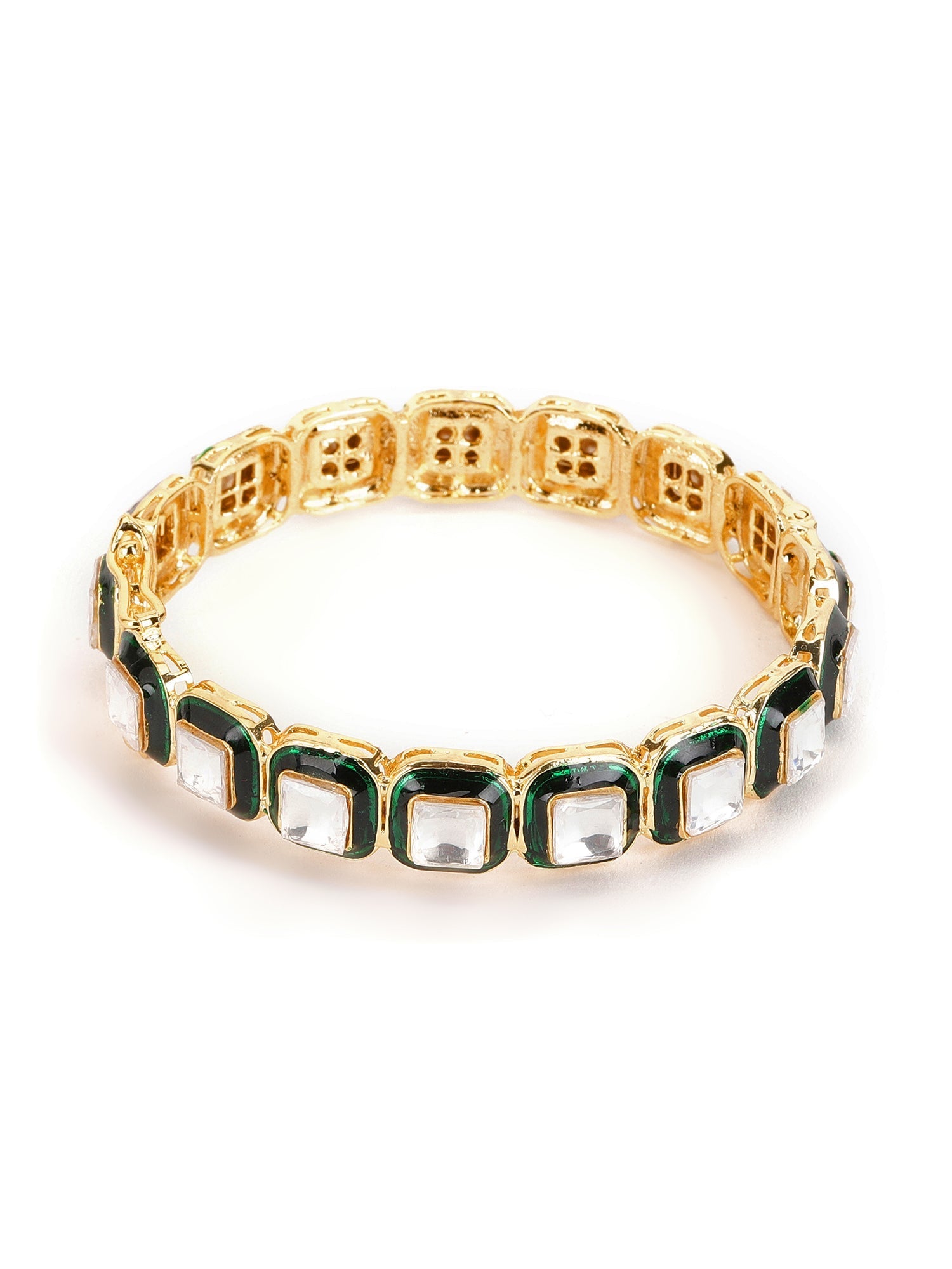 Kundan Meenakari Bangles (set of 2) - Ruby Raang - Distacart