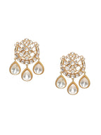 Chand Kundan Earrings with Teardrops - Ruby Raang - Distacart