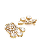 Chand Kundan Earrings with Teardrops - Ruby Raang - Distacart