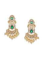 Dangler Kundan Earrings with Pearls - Ruby Raang - Distacart