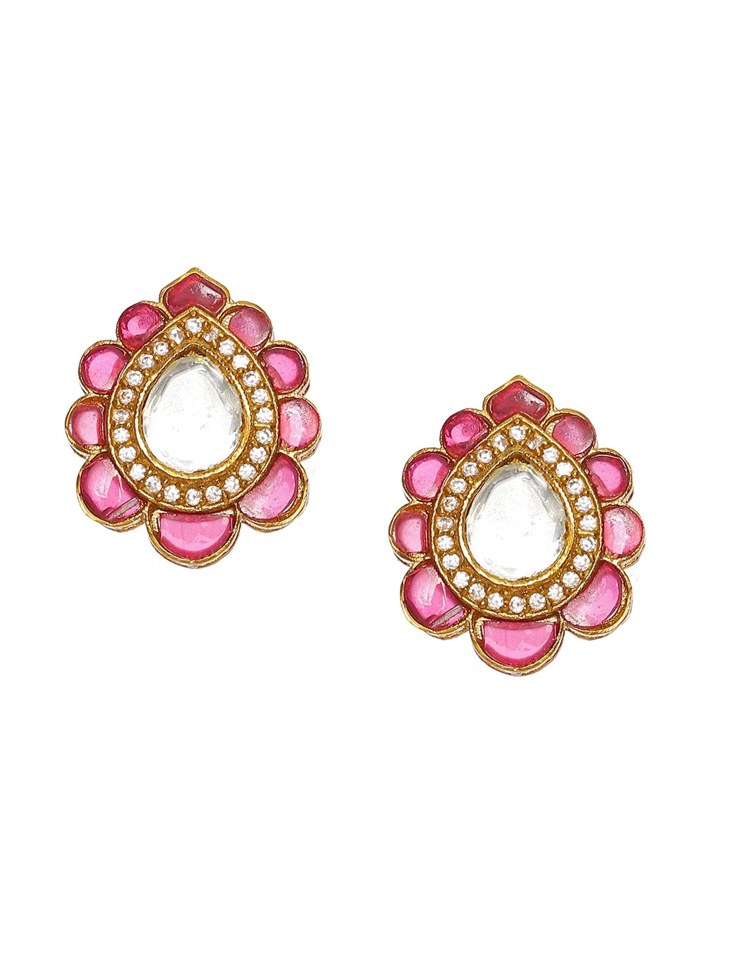 Teardrop Maroon Studs - Ruby Raang - Distacart