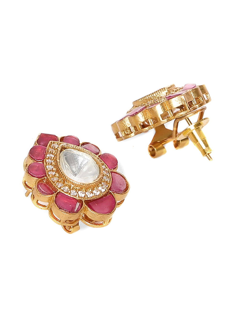 Teardrop Maroon Studs - Ruby Raang - Distacart