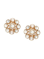 Oversized Kundan Studs - Ruby Raang - Distacart