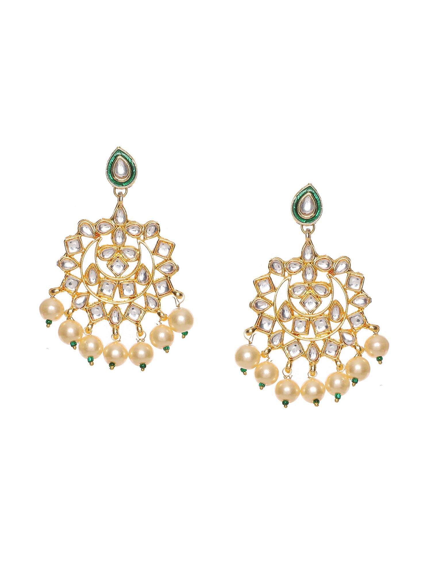 Kundan Chand Earrings - Ruby Raang - Distacart