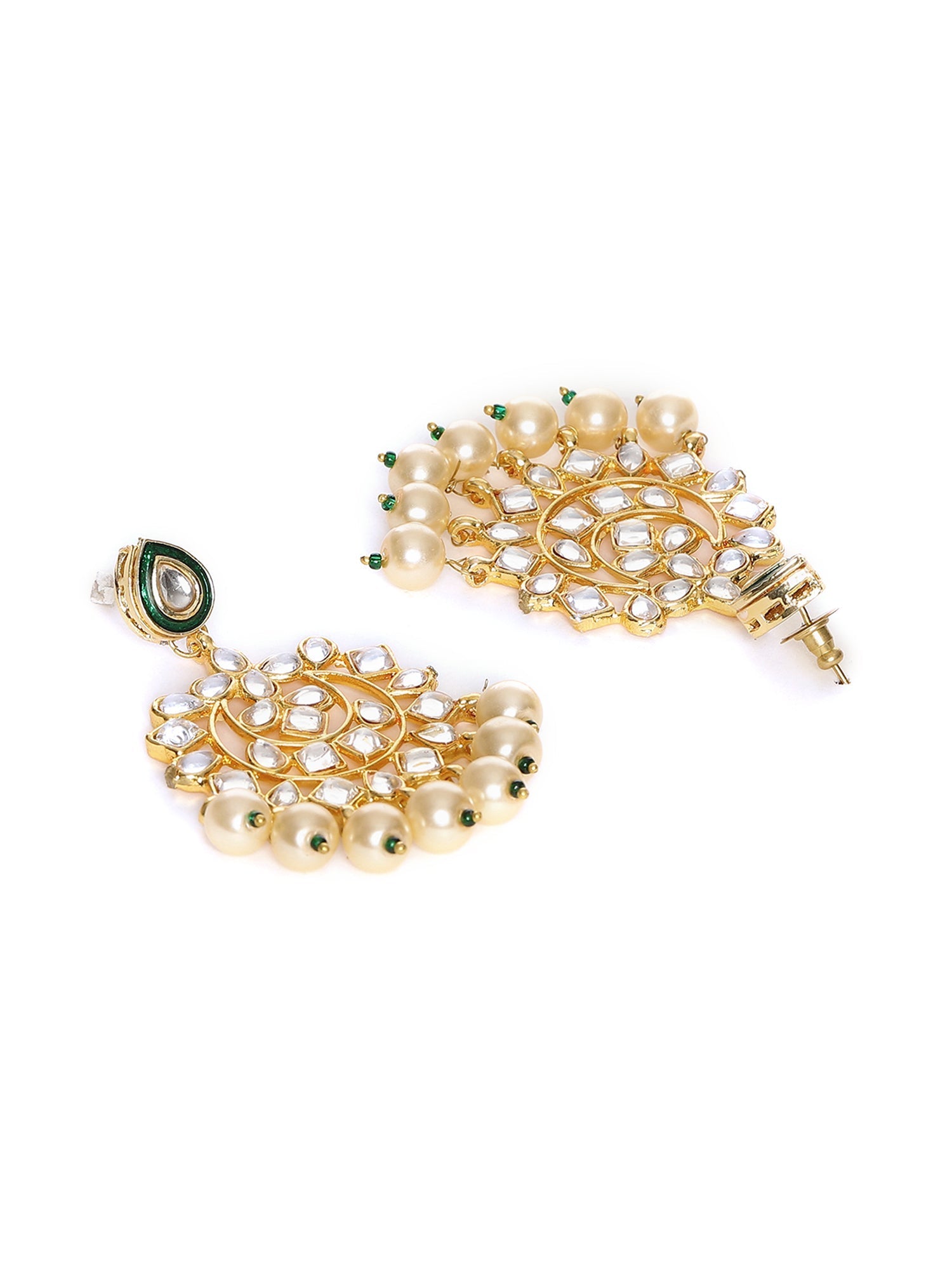 Kundan Chand Earrings - Ruby Raang - Distacart