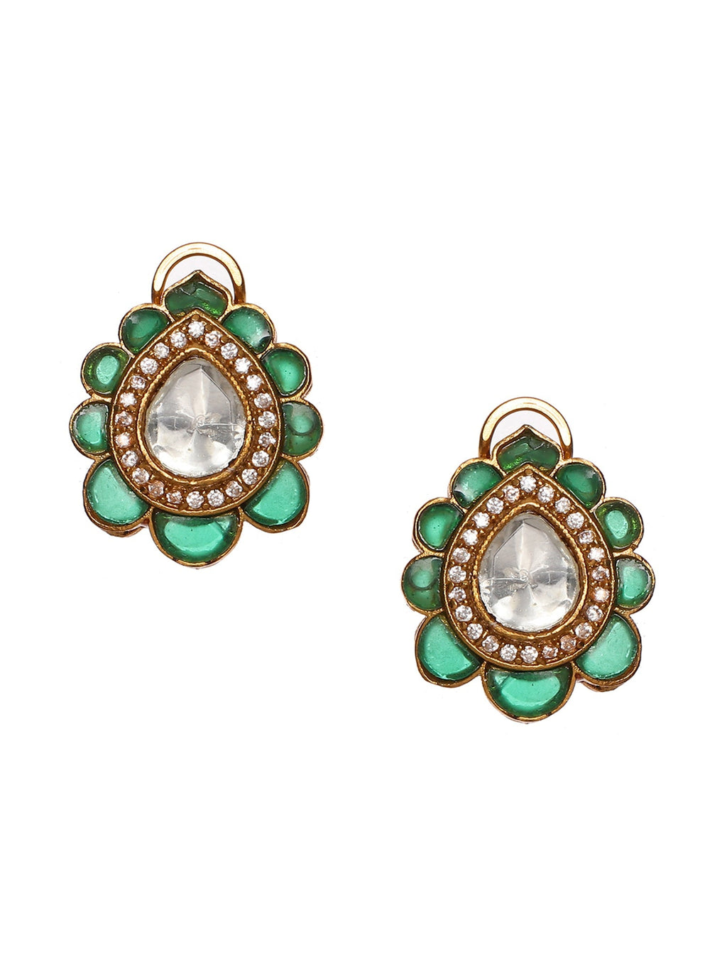 Teardrop Green Studs - Ruby Raang - Distacart