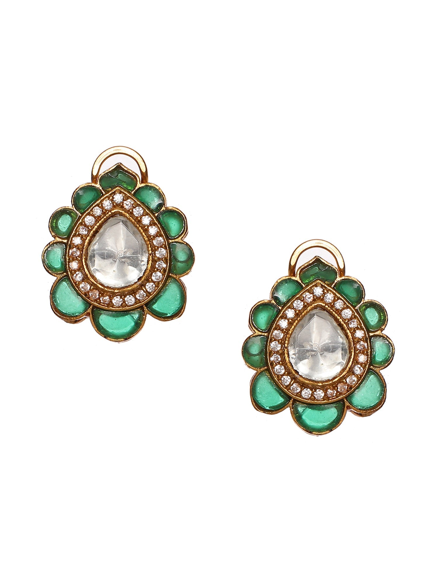 Teardrop Green Studs - Ruby Raang - Distacart
