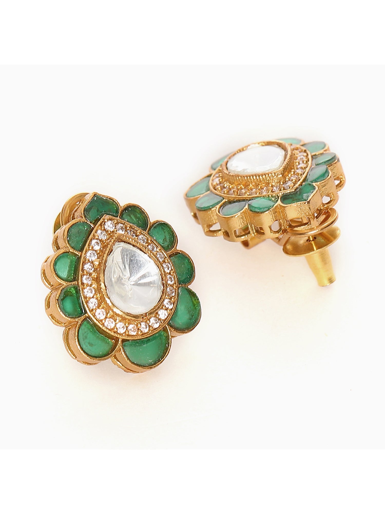Teardrop Green Studs - Ruby Raang - Distacart