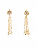 Long Dangler Kundan & Pearl Earrings - Ruby Raang - Distacart