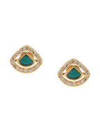 Kundan Studs with Green Stone - Ruby Raang - Distacart