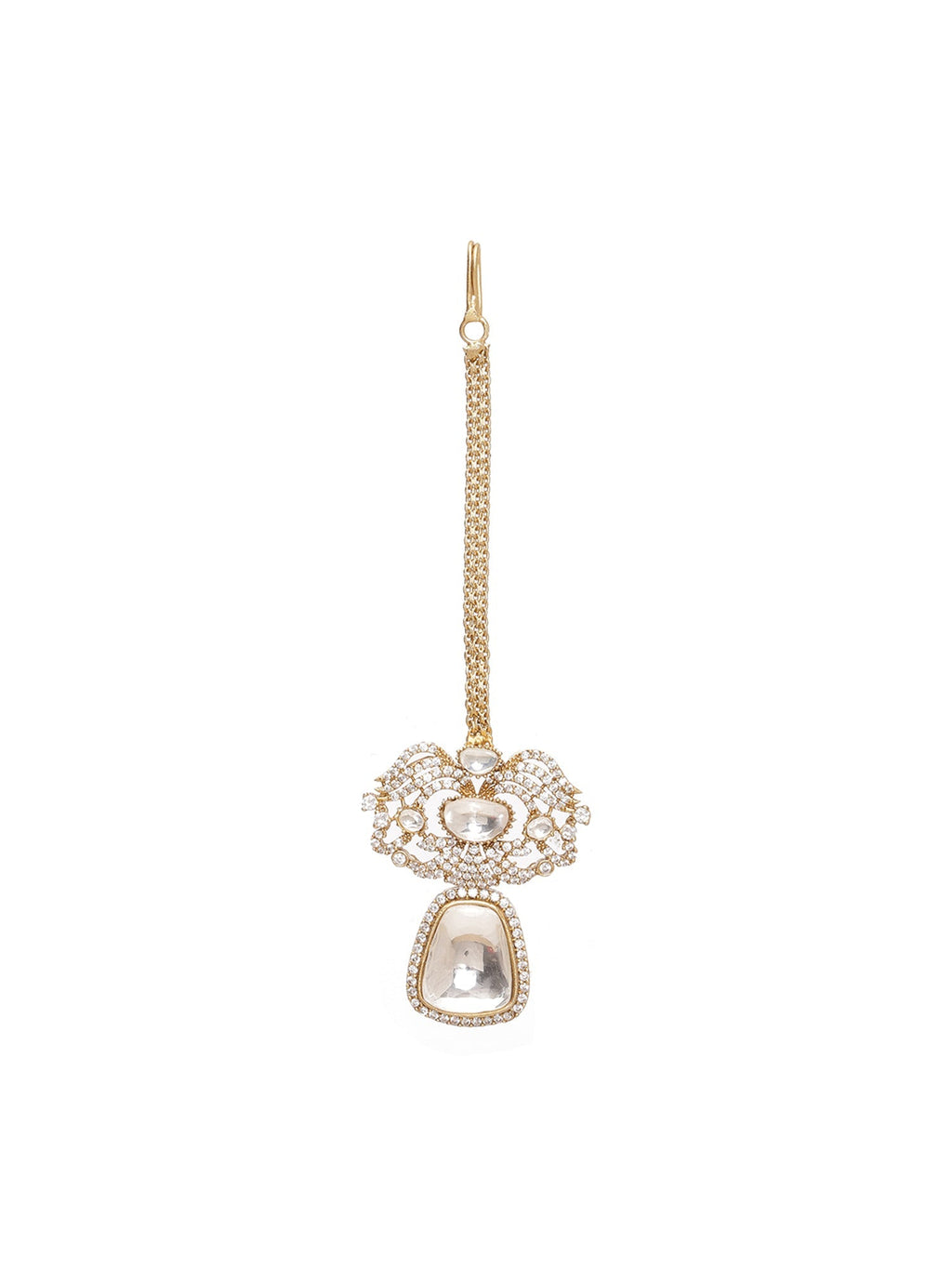 Kundan Maang Tikka with Diamonds - Ruby Raang - Distacart
