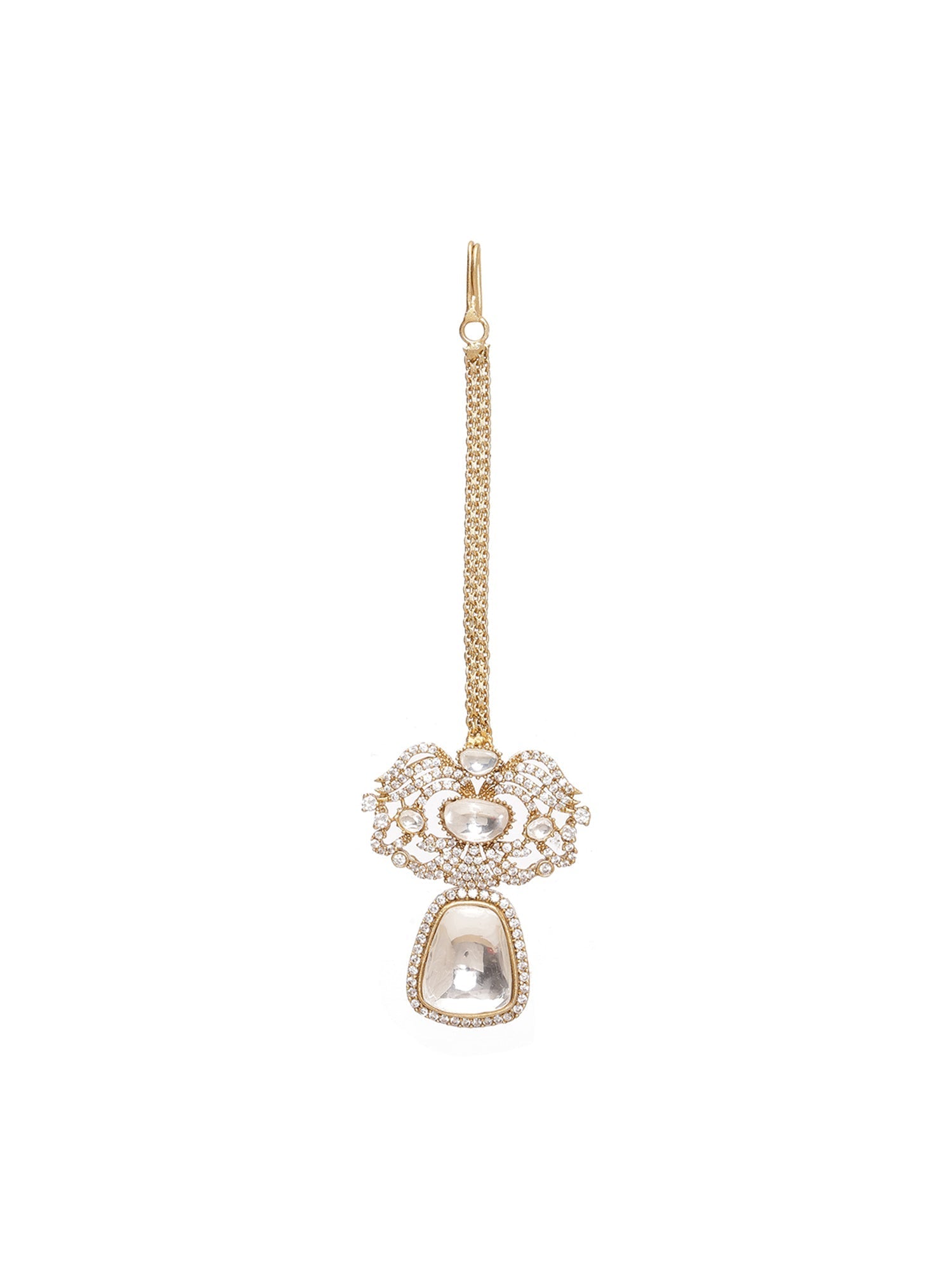 Kundan Maang Tikka with Diamonds - Ruby Raang - Distacart