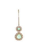 Kundan Maang Tikka with Diamonds & Semi Precious Stone - Ruby Raang - Distacart