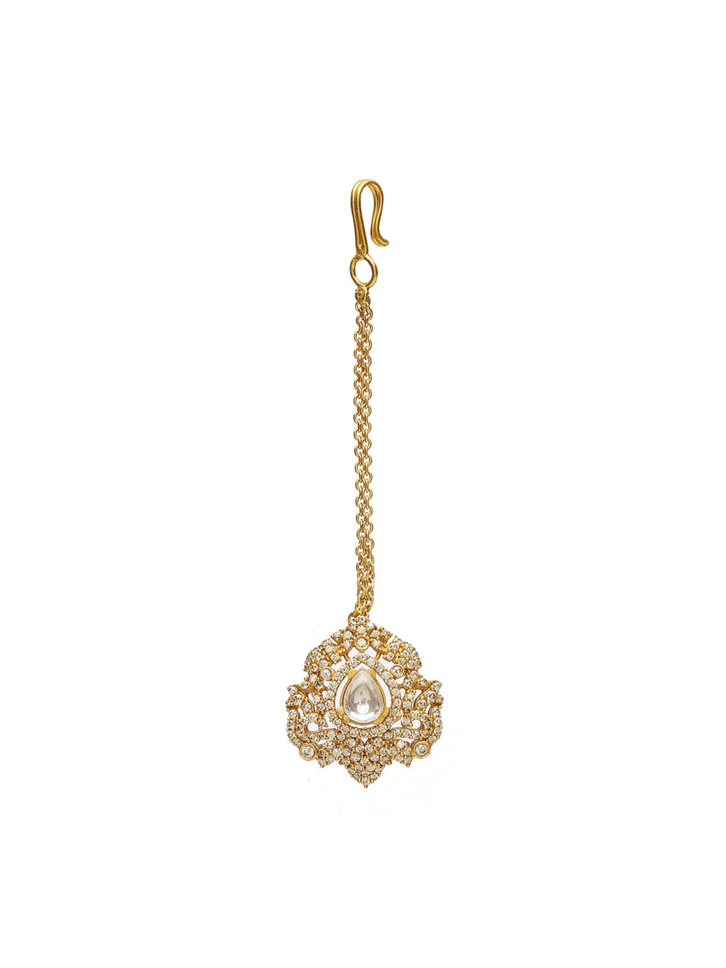 Kundan Maang Tikka with Diamonds - Ruby Raang - Distacart