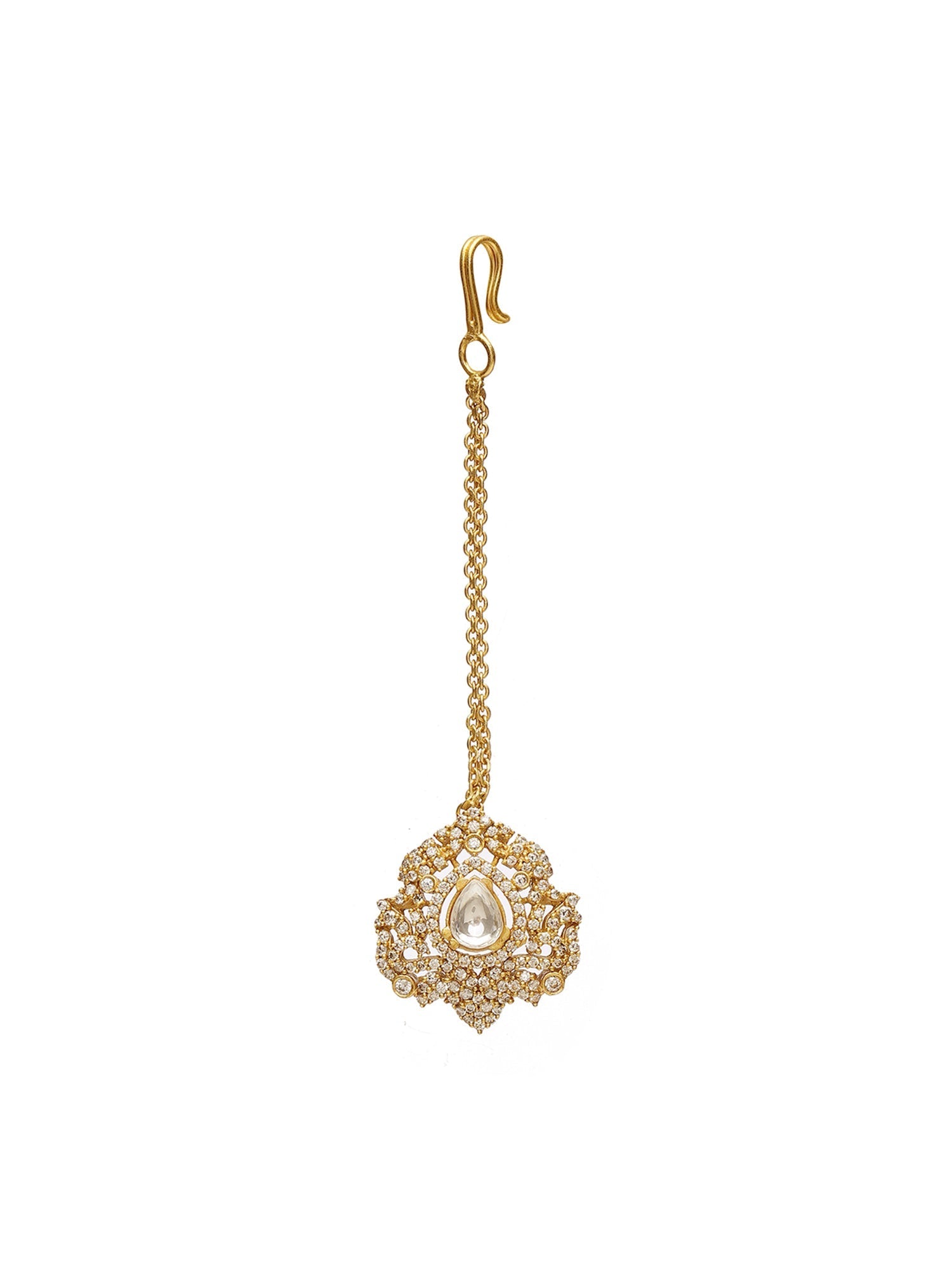 Kundan Maang Tikka with Diamonds - Ruby Raang - Distacart