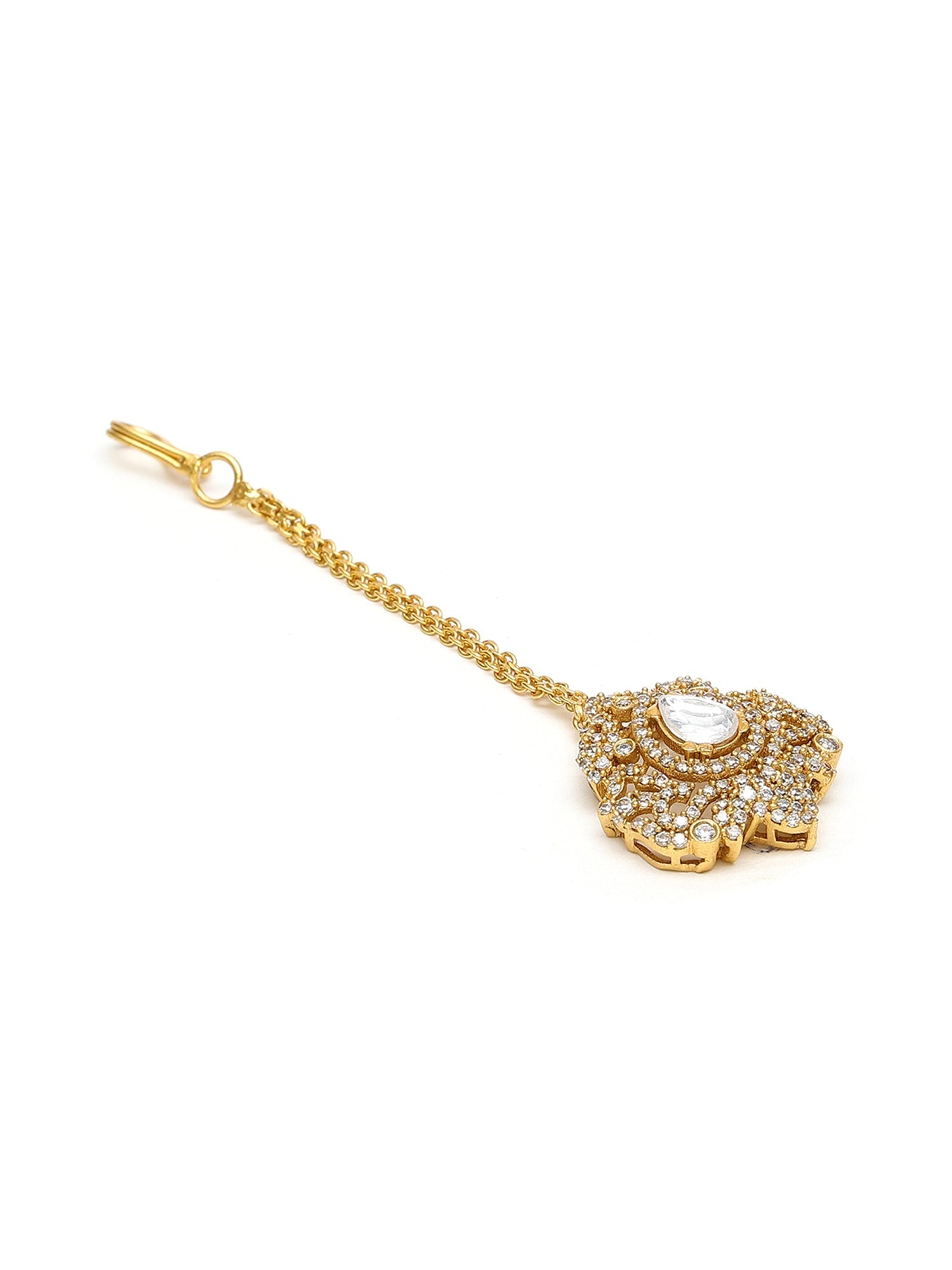 Kundan Maang Tikka with Diamonds - Ruby Raang - Distacart
