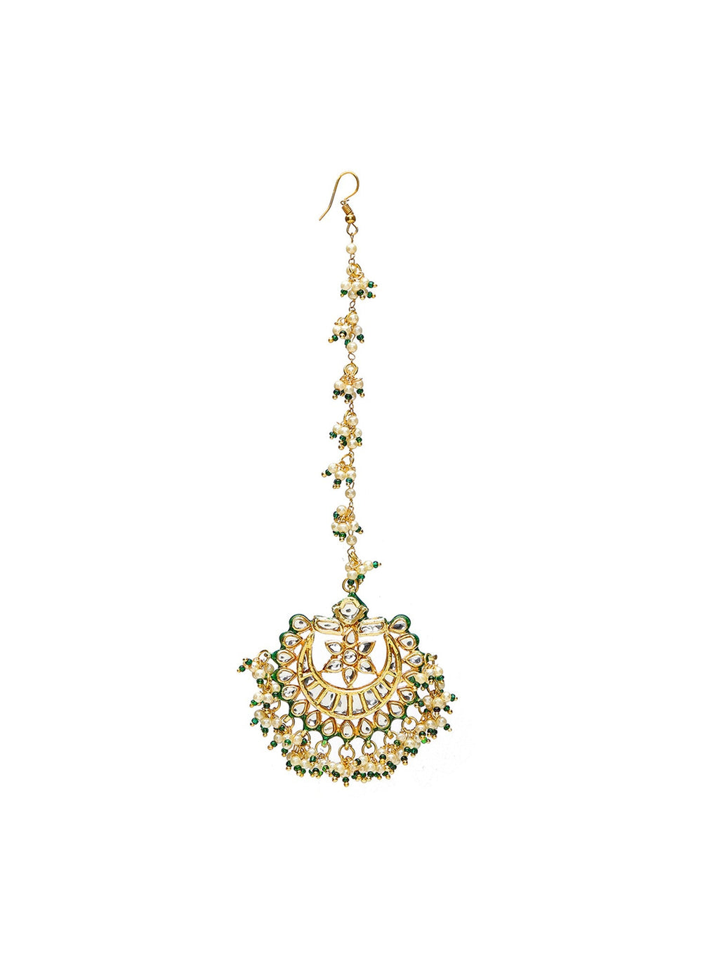Meenakari and Pearl Kundan Maang Tikka - Ruby Raang - Distacart